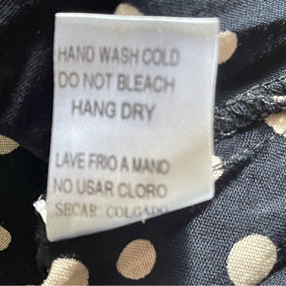 i joah Black Romper With Cream Polka Dots  Size Medium - Picture 8 of 9